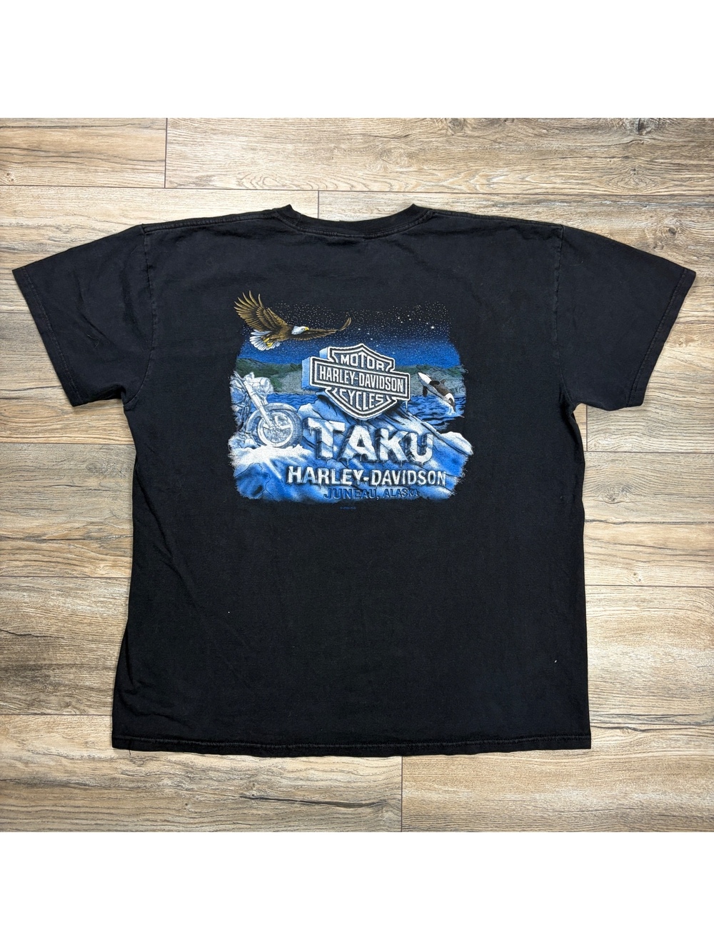 Harley-Davidson Taku Juneau Alaska Black Graphic T-Shirt Size Large